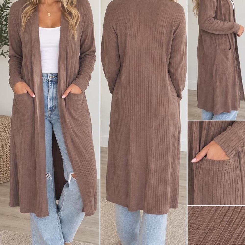 π€ "If It Were Me" Ribbed Long Cardigan